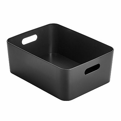 mDesign Large Metal Storage Container Bin Basket with Handles