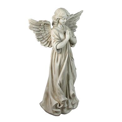 29.5" Angel Standing in Prayer Outdoor Garden Statue