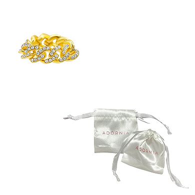 Adornia 14k Gold Plated Cubic Zirconia Chain Ring
