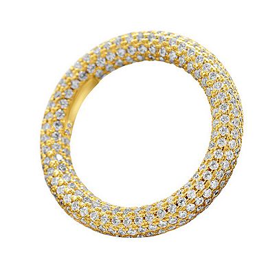 Adornia 14k Gold Plated Cubic Zirconia Pave Ring