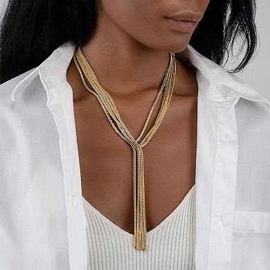 Adornia Gold Tone Wheat Chain Necklace