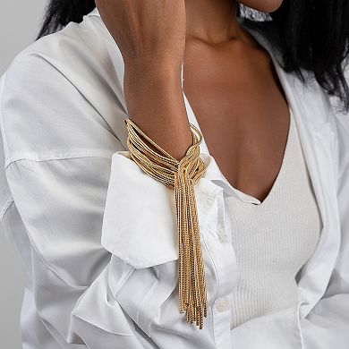 Adornia Multi Strand Textured Chain Bracelet 
