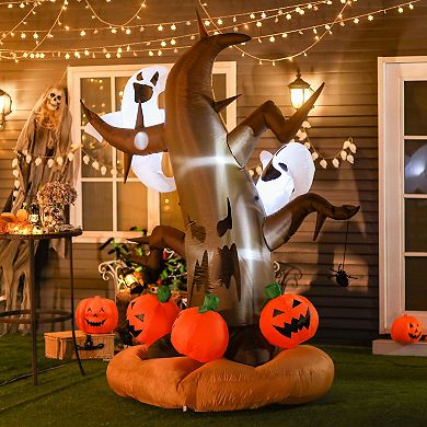 8' Lighted Inflatable Outdoor Halloween Yard Decoration - Haunted Ghost Tree