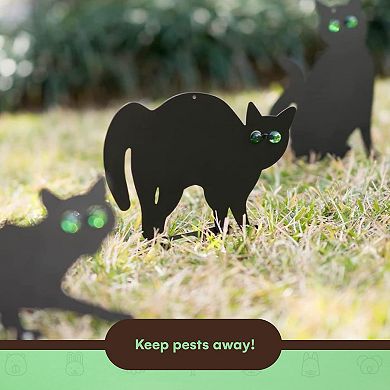 Outdoor Halloween Cat Statues And Yard Sign For Halloween Decor