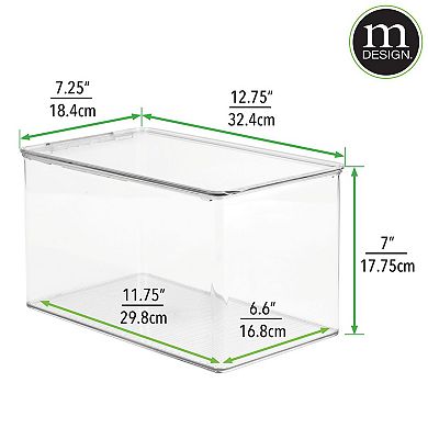 mDesign Plastic Stackable Toy Storage Container Box, Hinge Lid, 2 Pack