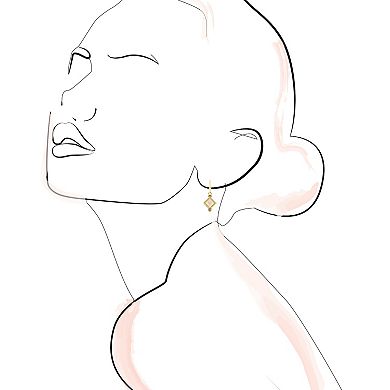 LC Lauren Conrad Gold Tone White Diamond Shape Drop Earrings