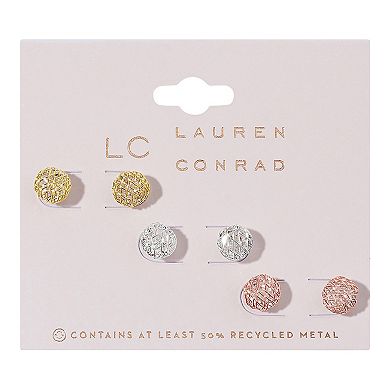 LC Lauren Conrad Multi-Color Wire Wrapped Stone 3-piece Earring Set