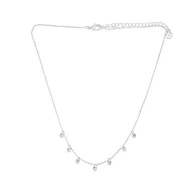 LC Lauren Conrad Silver Tone Crystal Shaky Stone Necklace