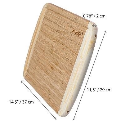 Large Wood Cutting Board for Kitchen - Bamboo Chopping Board with Juice Groove - Wooden Serving Tray