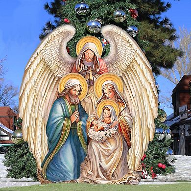 Nativity with Angel Outdoor Decor by G. Debrekht - Nativity Holiday Decor - 8611056F