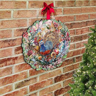 Thanksgiving Turkey Wreath Holiday Door Decor by G. Debrekht - Thanksgiving Decor