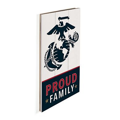 P GRAHAM DUNN USMC Proud Family Slatted Wall Decor