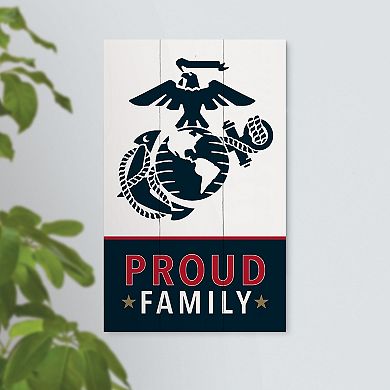 P GRAHAM DUNN USMC Proud Family Slatted Wall Decor