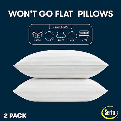 Serta® Won't Go Flat Standard/Queen 2-Pack Pillow Set