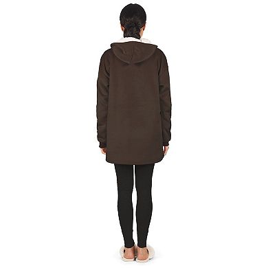 Women's Sherpa-Lined Soft Velour Hooded Lounge Top