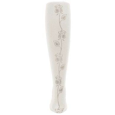 Flocked Floral Girls Opaque Tights
