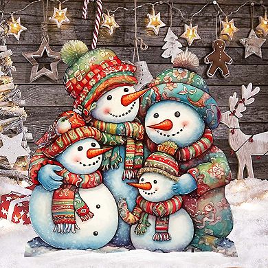 Snowman Family Outdoor Decor by G. Debrekht - Christmas Santa Snowman Decor - 8611057F