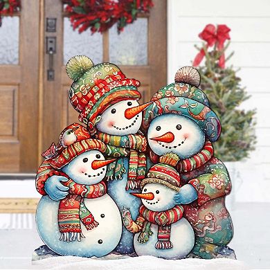 Snowman Family Outdoor Decor by G. Debrekht - Christmas Santa Snowman Decor - 8611057F