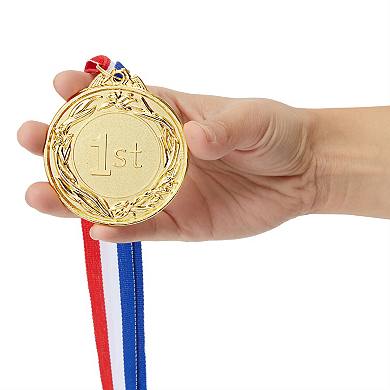 6 Pack 1st, 2nd, 3rd Place 2.6-Inch Award Medals for Kids and Adults Participation with 15.5-Inch Ribbon for Sports, Tournaments, Competitions