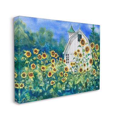 Stupell Home Decor Tall Sunflowers Country Barn Canvas Wall Art