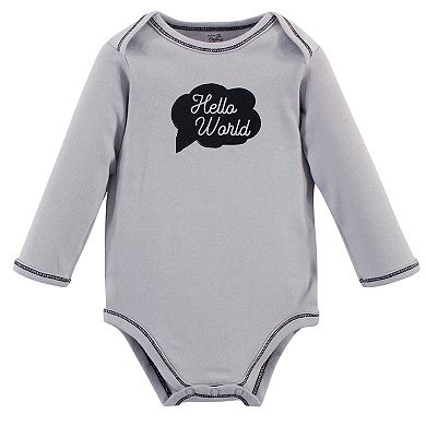 Touched by Nature Baby Boy Organic Cotton Long-Sleeve Bodysuits 5pk, Mr. Moon