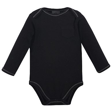 Touched by Nature Baby Boy Organic Cotton Long-Sleeve Bodysuits 5pk, Mr. Moon