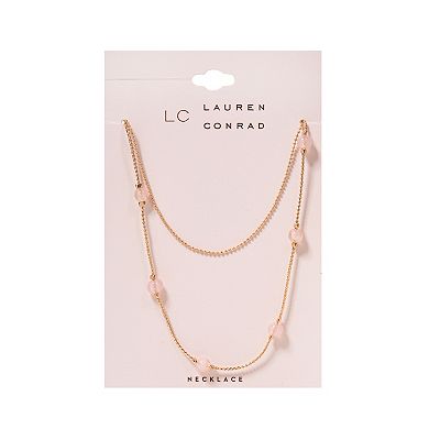 LC Lauren Conrad Stone Station Two Row Long Necklace