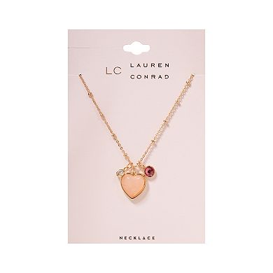 LC Lauren Conrad Heart Charms Pendant Short Necklace