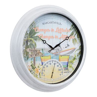 La Crosse Technology 15.75" Changes in Latitudes Margaritaville Outdoor Quartz Clock with Temp
