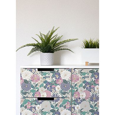 RoomMates Beige Bohemian Floral Peel & Stick Wallpaper