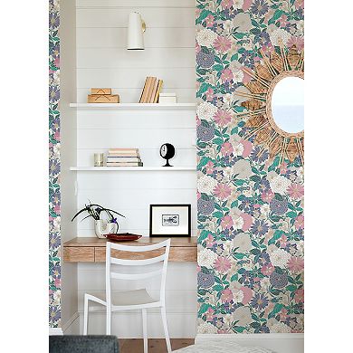 RoomMates Beige Bohemian Floral Peel & Stick Wallpaper