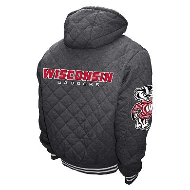 Men's Wisconsin Badgers Hooded Diamond Quilt Jacket