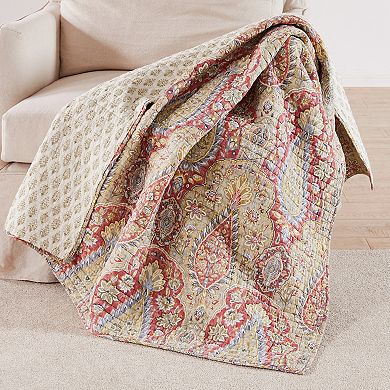 Levtex Home Emel Red Medallion Quilted Throw Blanket