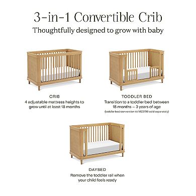 Namesake Marin Cane 3-in-1 Convertible Crib