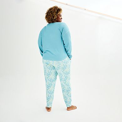 Plus Size Sonoma Goods For Life® Waffle Knit Easy Long Sleeve Pajama Top