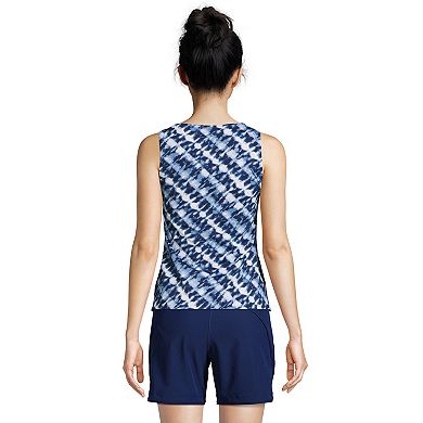 Women's Lands' End Chlorine Resistant High Neck Tankini Swimsuit Top