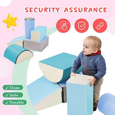 F.C Design Soft Climb and Crawl Foam Playset - Safe Foam Nugget Shapes Block for Infants, Preschools, Toddlers, Kids Crawling and Climbing Indoor Play Structure