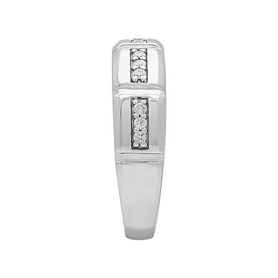AXL Sterling Silver 1/5 Carat T.W. Diamond Men's Ring
