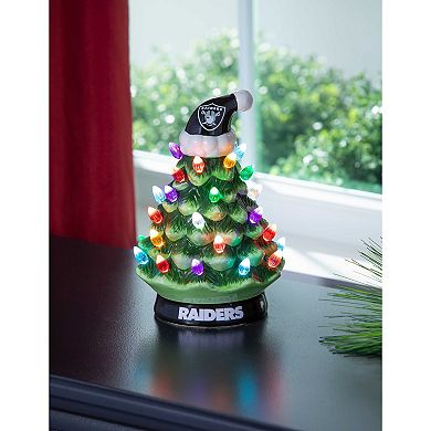 Evergreen Enterprises Las Vegas Raiders 8" LED Ceramic Christmas Tree