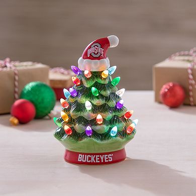 Evergreen Enterprises Ohio State University 8" LED Ceramic Christmas Tree