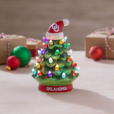 Evergreen Enterprises University of Oklahoma 8" LED Ceramic Christmas Tree