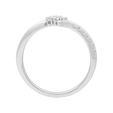 Love Always Sterling Silver Diamond Accent Wave Promise Ring