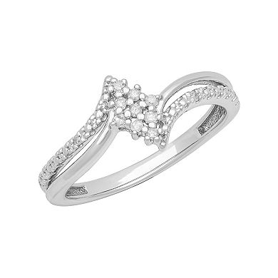 Love Always Sterling Silver Diamond Accent Wave Promise Ring