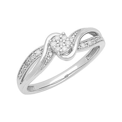 Love Always Sterling Silver 1/10 Carat T.W. Diamond Swirl Promise Ring