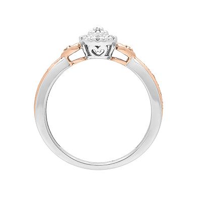 Love Always 18k Rose Gold Over Sterling Silver Diamond Accent Heart Promise Ring