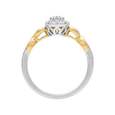 Love Always 18k Gold Over Sterling Silver 1/8 Carat T.W. Diamond Heart Promise Ring