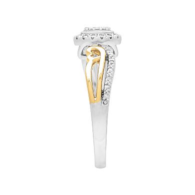 Love Always 18k Gold Over Sterling Silver 1/8 Carat T.W. Diamond Heart Promise Ring