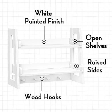 RiverRidge Home Kids 2-Tier Ladder Wall Shelf