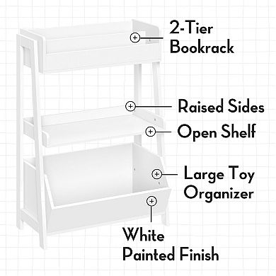 RiverRidge Home Kids 3-Tier Ladder Shelf & 2 Floating Bookshelves