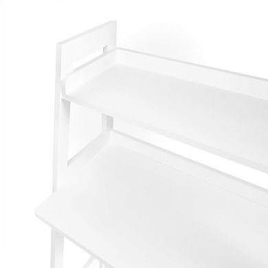 RiverRidge Home Kids Desk with Ladder Shelf Storage & 2 Floating Bookshelves